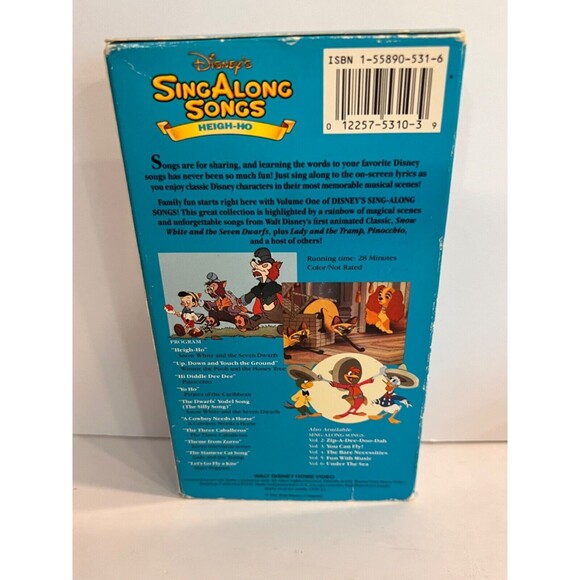 Disney's Sing Along VHS Tape Snow White Heigh Ho, Vintage, Collectible Tape - Picture 5 of 5